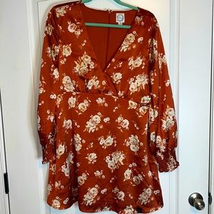 Long Sleeve silky floral dress